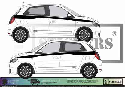 stickers autocollants POUR RENAULT TWINGO - kit décoration intégral BANDES LATERALES
