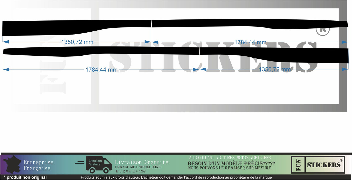 stickers autocollants POUR RENAULT TWINGO - kit décoration intégral BANDES LATERALES