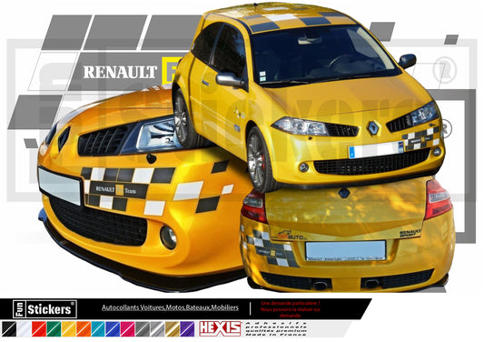 stickers autocollants pour Renault megane - kit décoration style RS sport