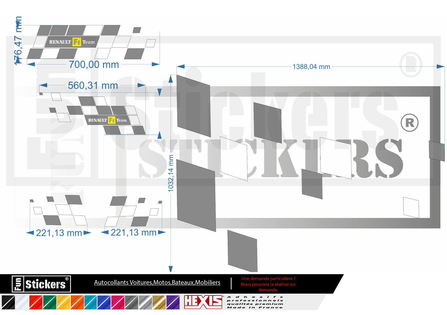 stickers autocollants pour Renault megane - kit décoration style RS sport