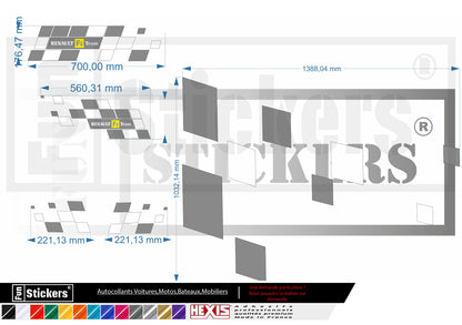 stickers autocollants pour Renault megane - kit décoration style RS sport
