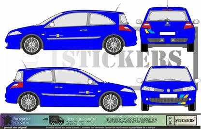 stickers autocollants pour Renault Megane - kit décoration style F1 team