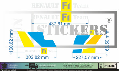 stickers autocollants pour Renault Megane - kit décoration style F1 team