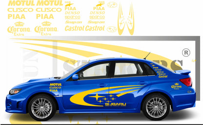 stickers autocollants pour Subaru - kit décoration wrc