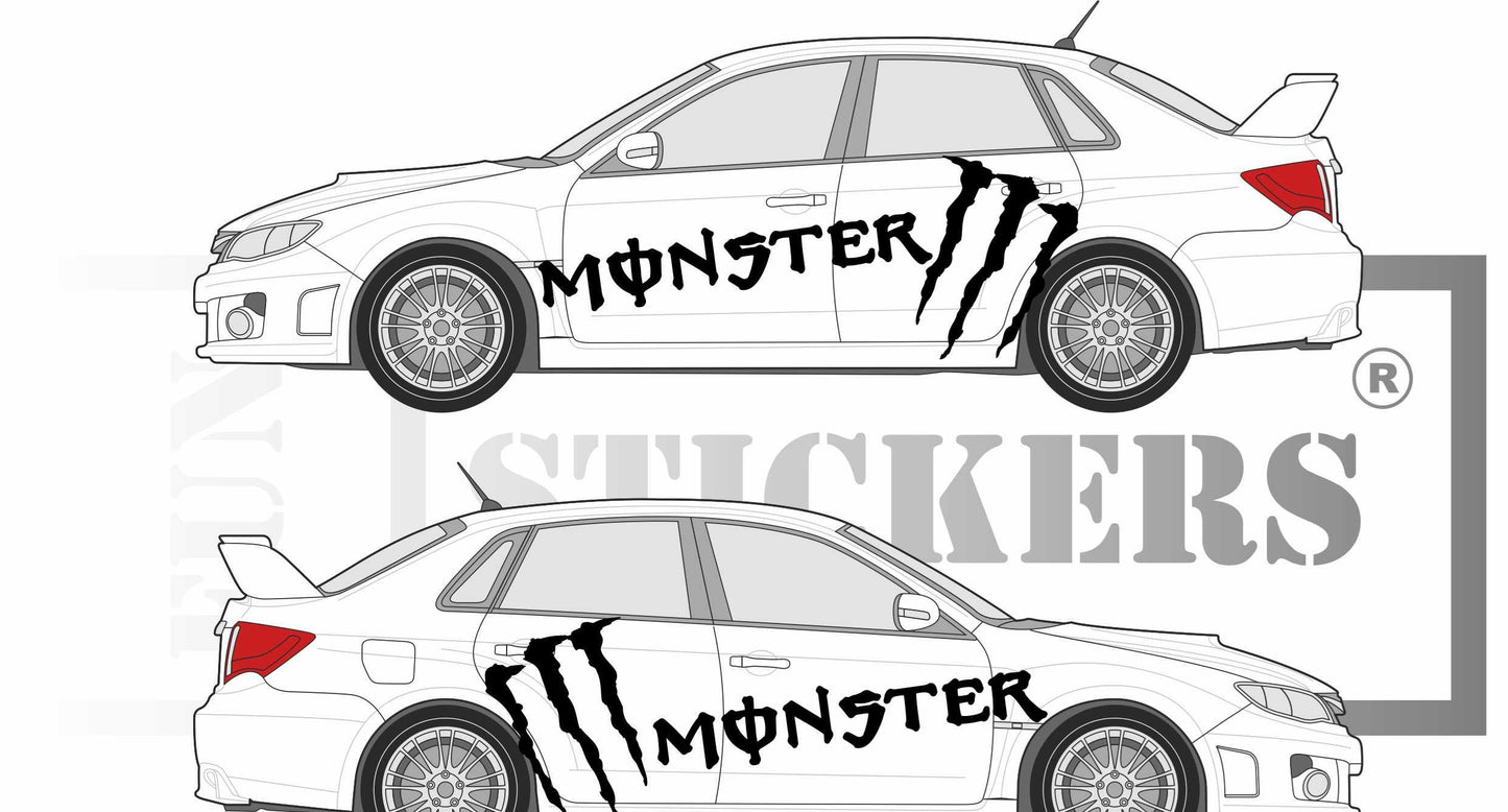 stickers autocollants pour subaru et universel - kit décoration style Monster sponsors