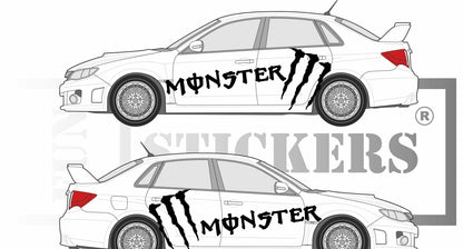 stickers autocollants pour subaru et universel - kit décoration style Monster sponsors