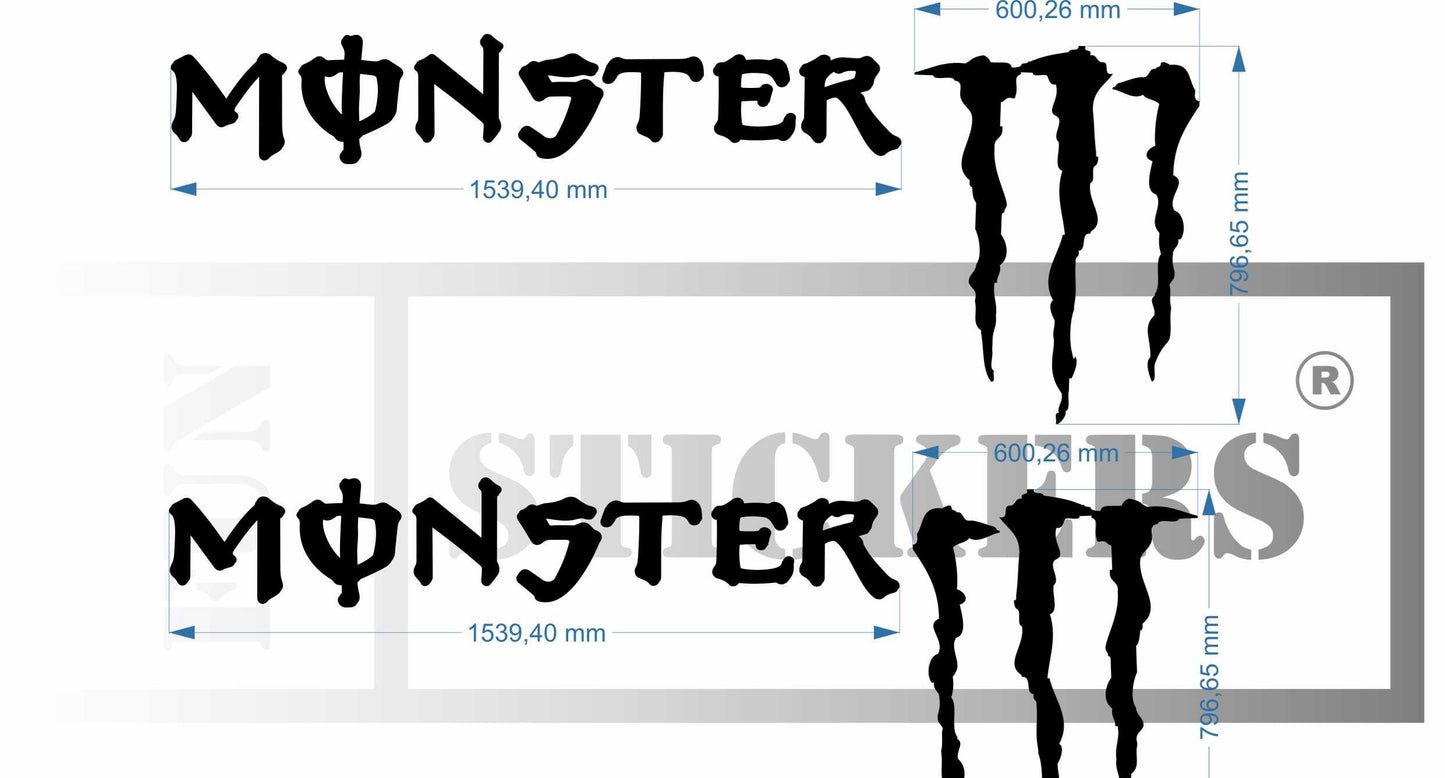 stickers autocollants pour subaru et universel - kit décoration style Monster sponsors