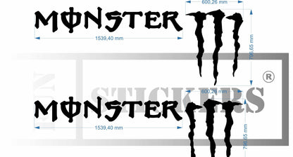 stickers autocollants pour subaru et universel - kit décoration style Monster sponsors