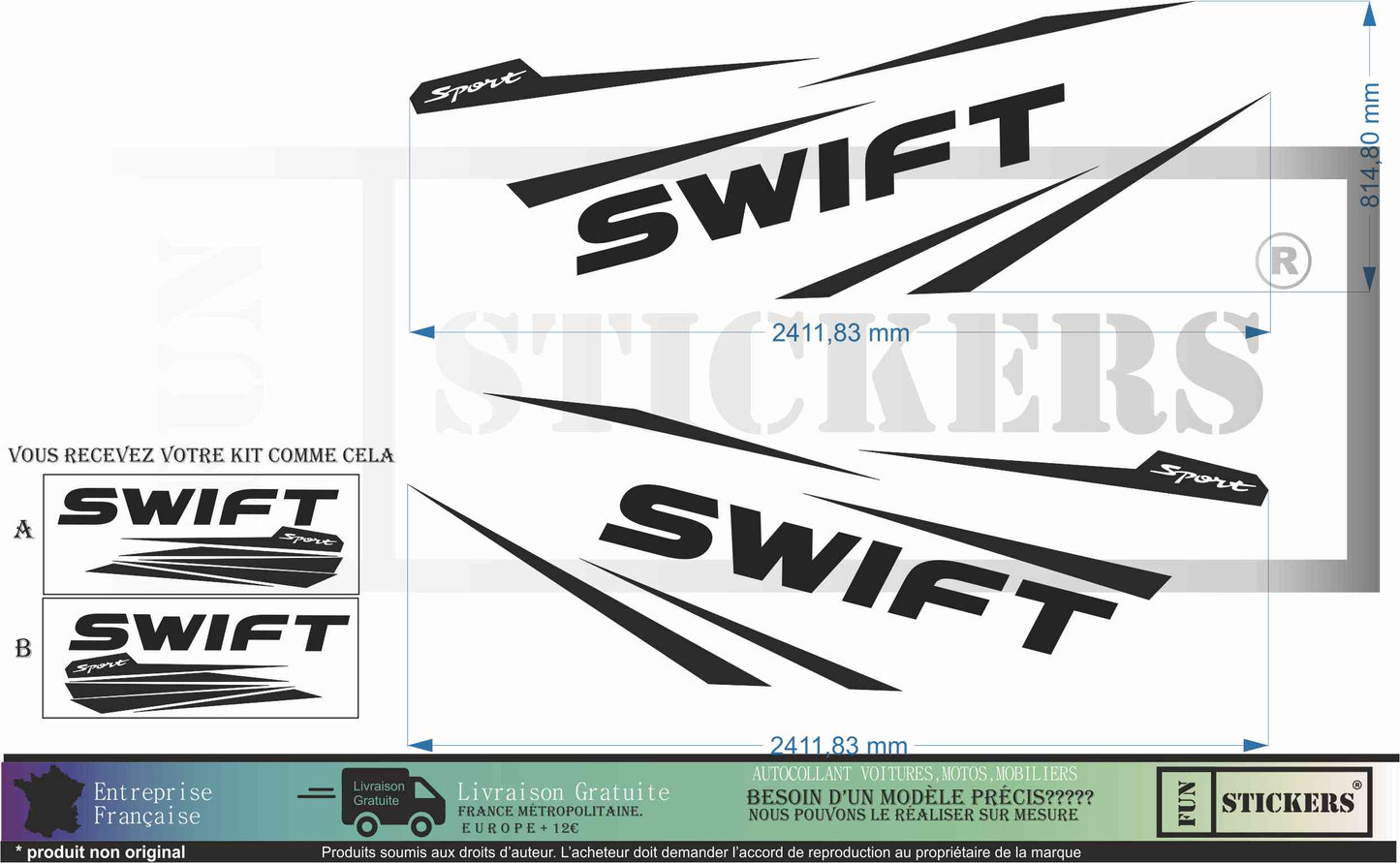 stickers autocollants pour suzuki swift - kit décoration rallye