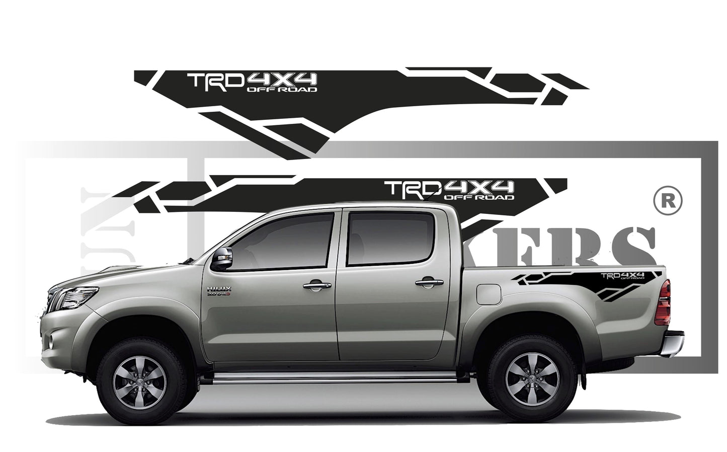 stickers autocollants pour toyota hilux - kit décoration benne TRD 4x4