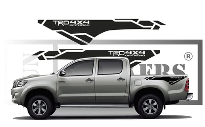stickers autocollants pour toyota hilux - kit décoration benne TRD 4x4