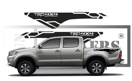 stickers autocollants pour toyota hilux - kit décoration benne TRD 4x4