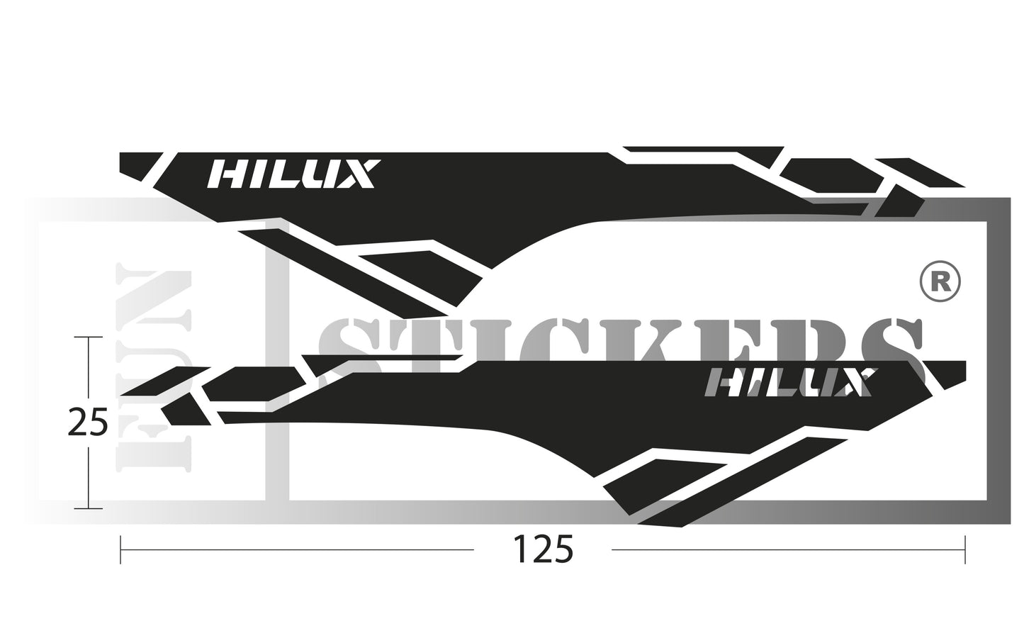 stickers autocollants pour Toyota hilux - kit décoration benne arrière