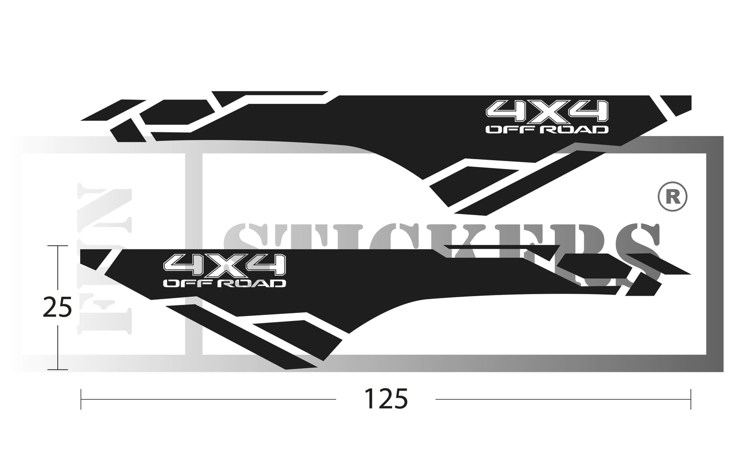 stickers autocollants pour Toyota Hilux Pickup - kit décoration effet 4x4