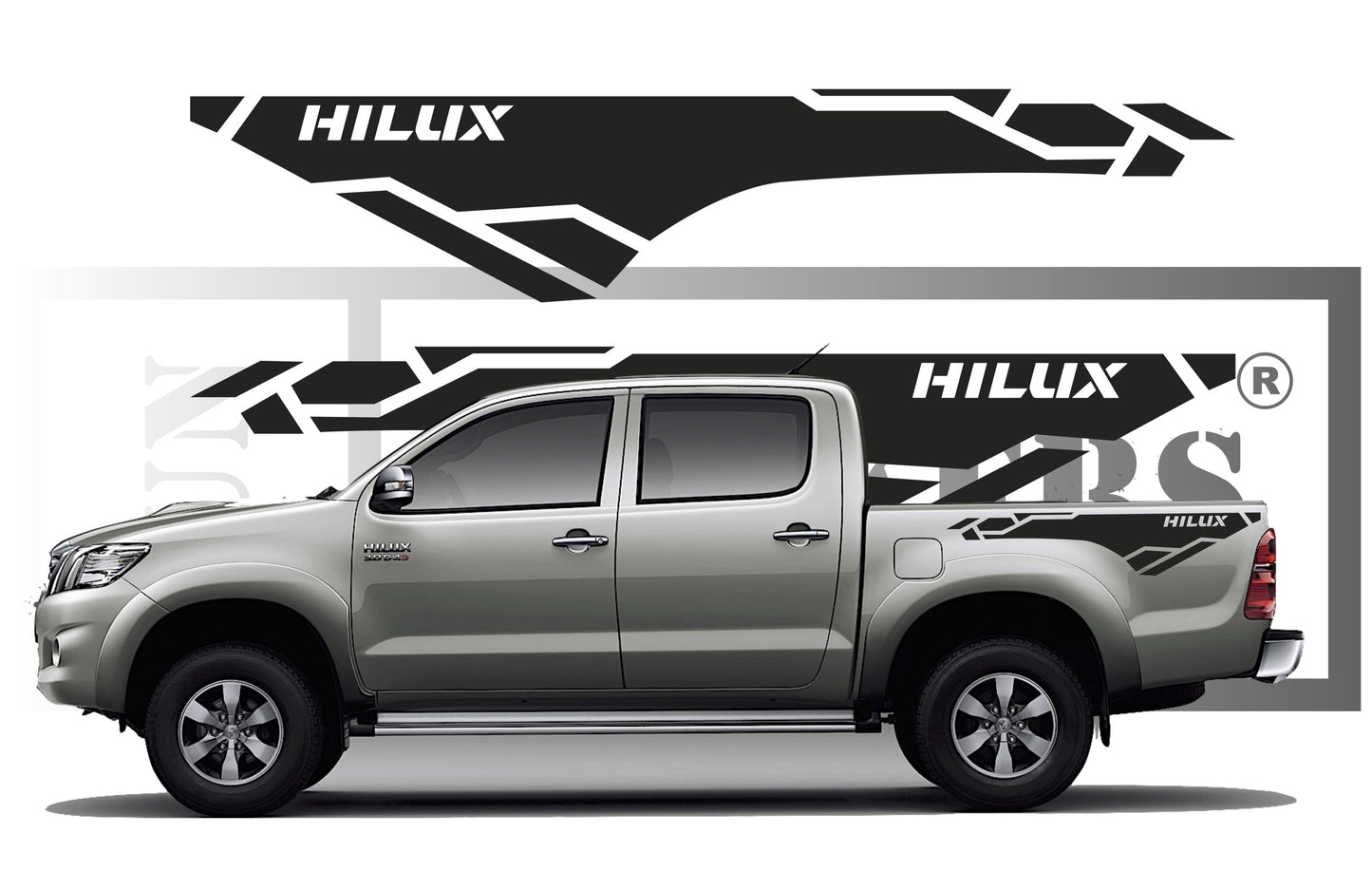 stickers autocollants pour Toyota hilux - kit décoration benne arrière