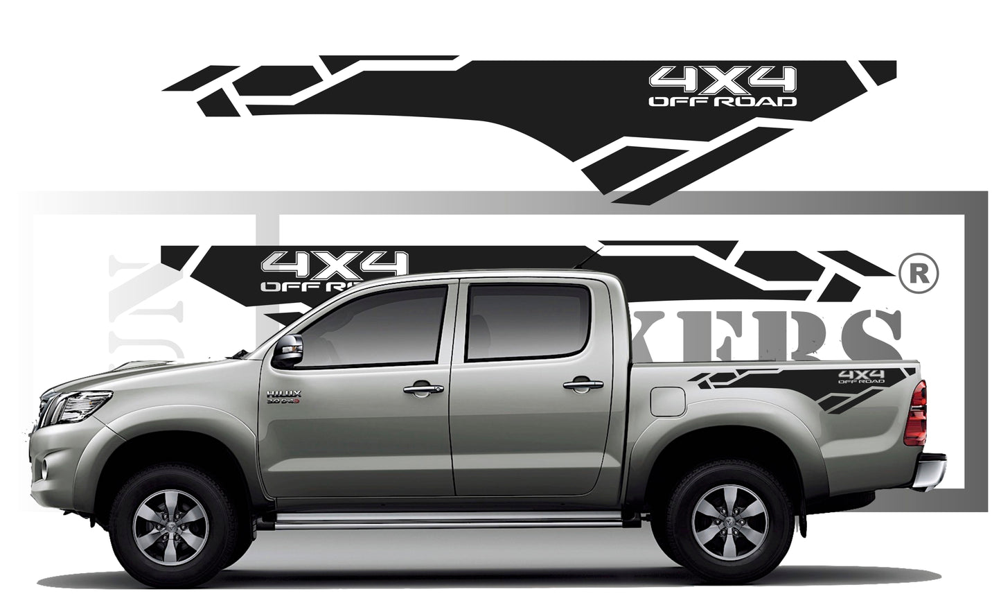 stickers autocollants pour Toyota Hilux Pickup - kit décoration effet 4x4