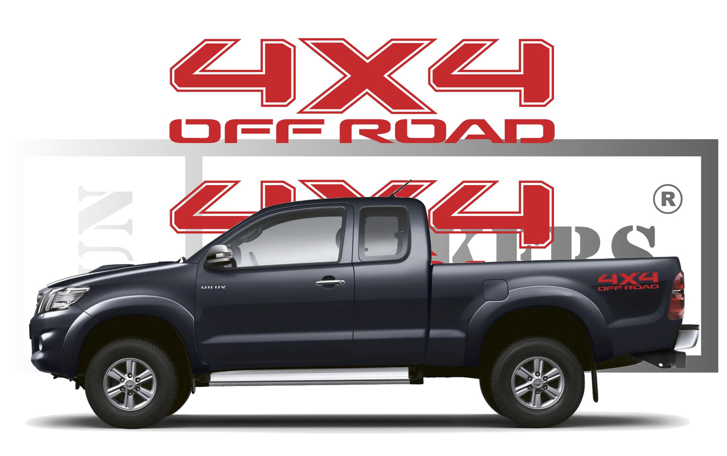 stickers autocollants pour Toyota hilux pickup et autre - kit décoration benne