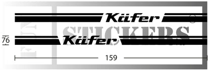 stickers autocollants bas de caisses Kafer pour Volkswagen new beetle - kit décoration intégral