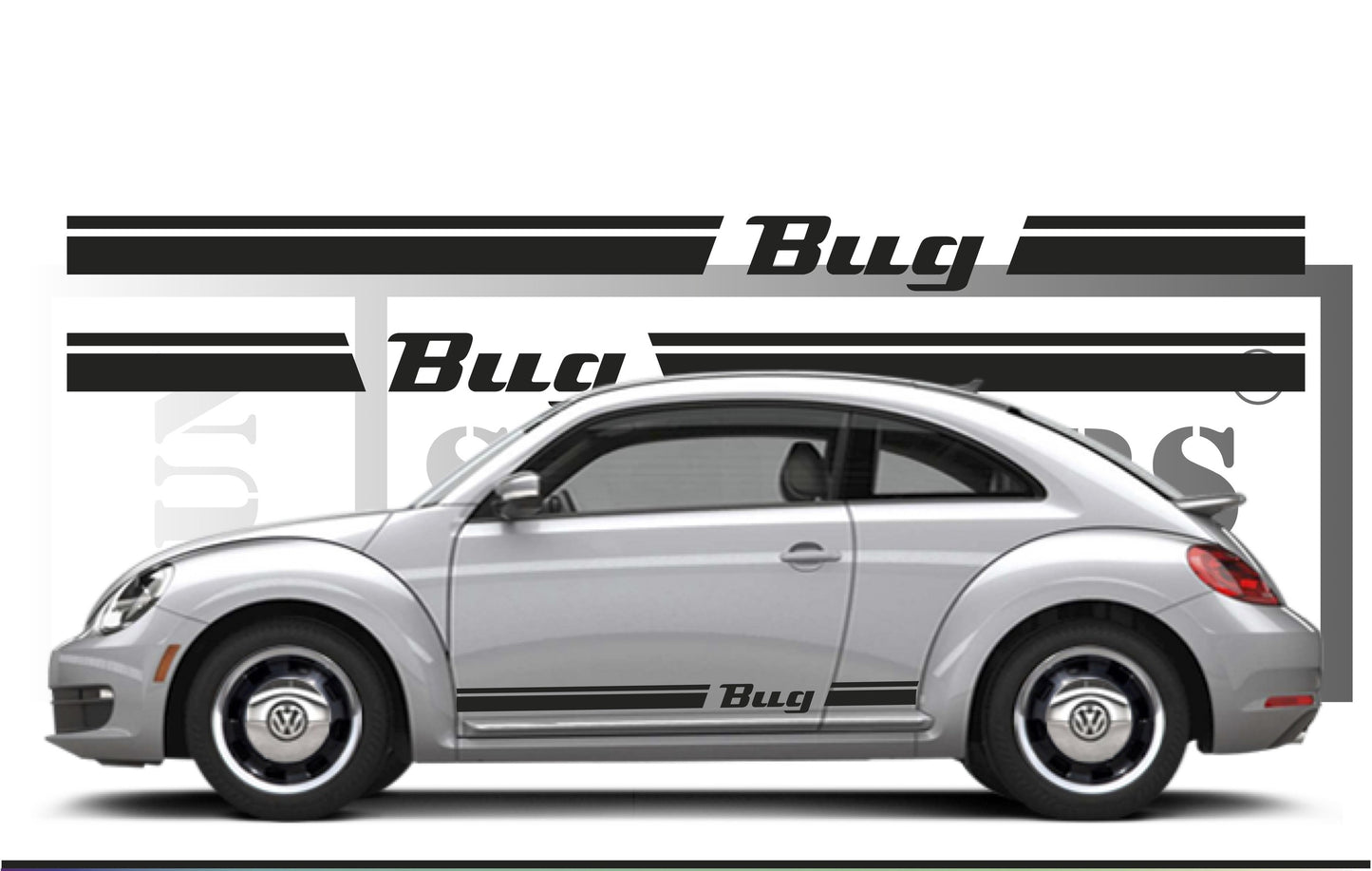 Stickers kit bandes pour new beetle volkswagen compatible bas de caisse BUG
