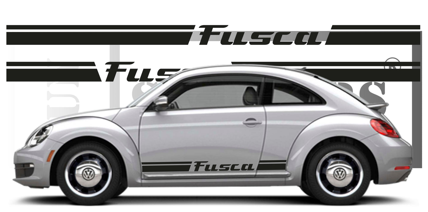 stickers autocollants pour volkswagen new beetle - kit décoration intégral bas de caisse écriture fusca