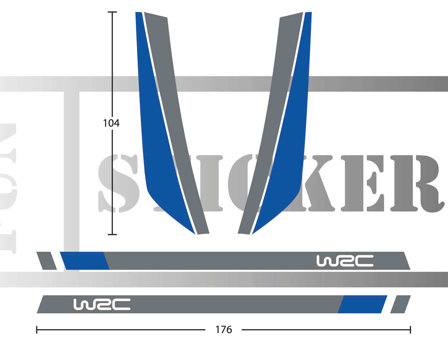 Stickers kit bandes compatible pour volkswagen polo style wrc