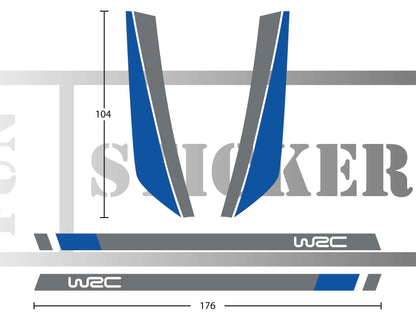 Stickers kit bandes compatible pour volkswagen polo style wrc