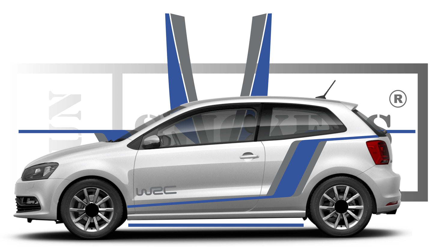 stickers autocollants pour polo wrc - kit décoration intégral