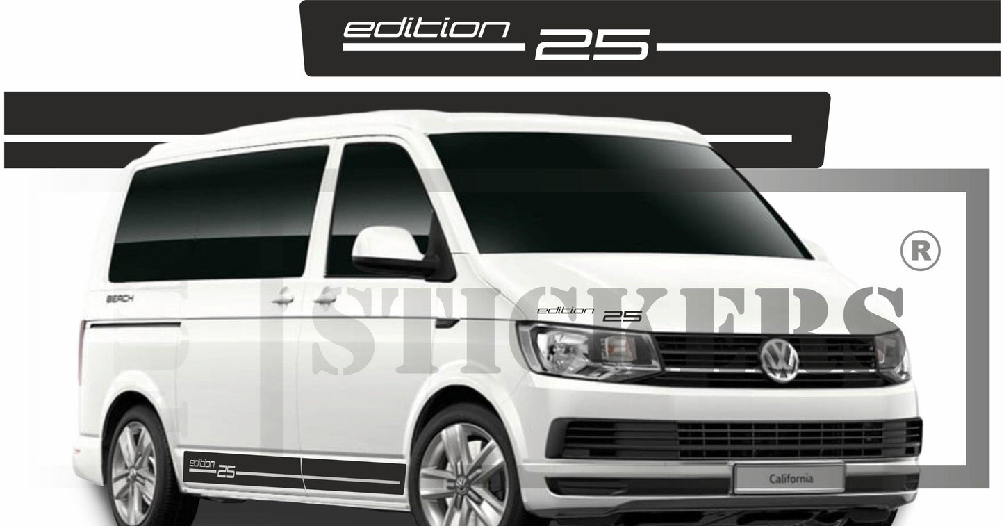 stickers autocollants pour van transporter VW - kit décoration  ecriture edition 25