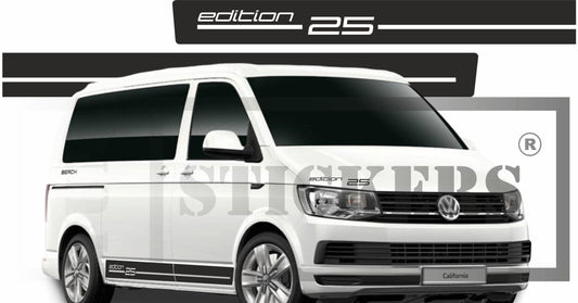 stickers autocollants pour van transporter VW - kit décoration  ecriture edition 25
