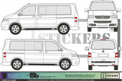 stickers autocollants pour vw volkswagen ecriture edition 30 - kit décoration adhésif pour van transporter