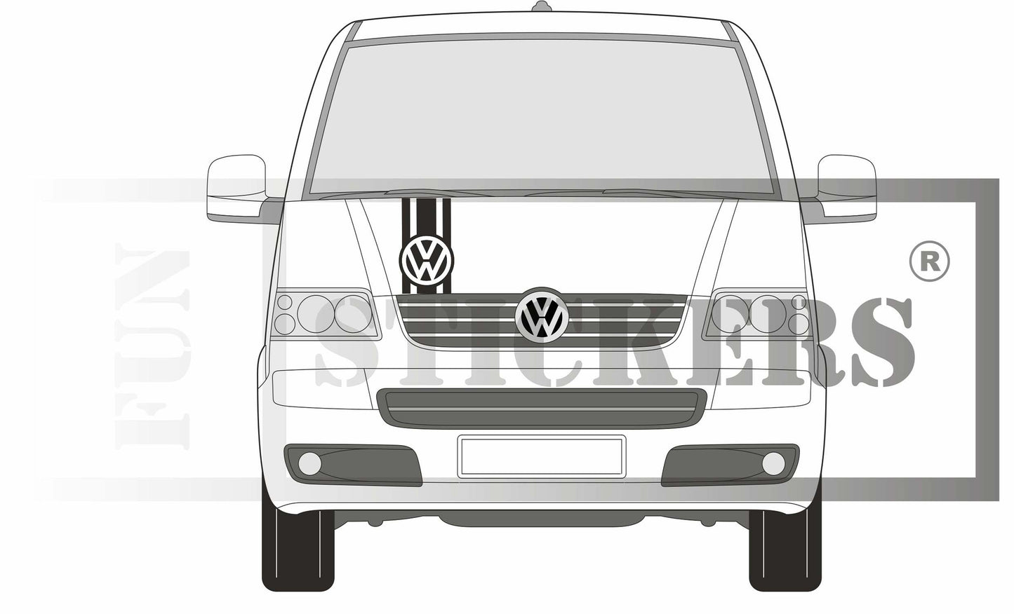Stickers kit bandes compatible pour volkswagen transporter