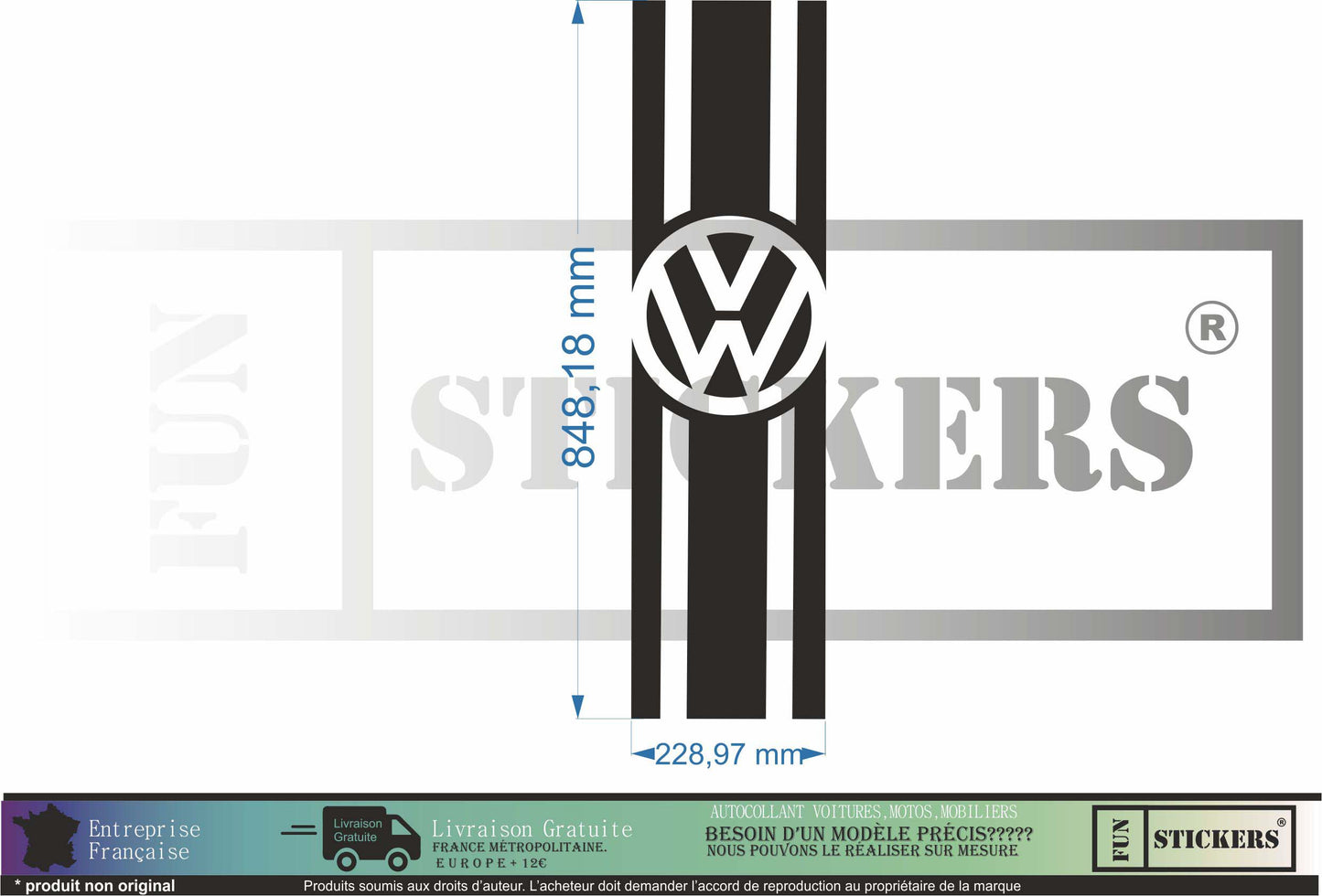 Stickers kit bandes compatible pour volkswagen transporter