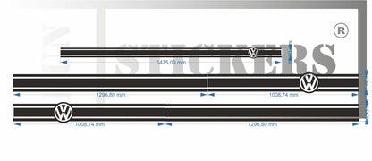 Stickers kit bandes pour volkswagen transporter compatible van