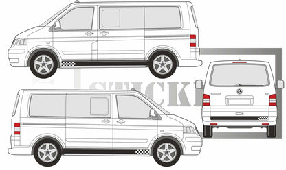 stickers autocollants pour wolkswagen transporter van  - kit décoration bas de caisse