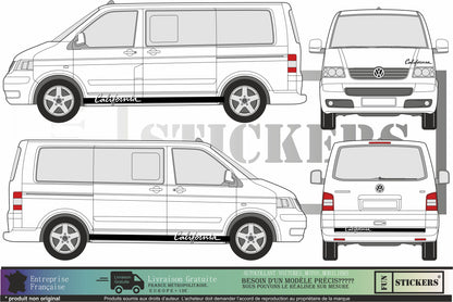stickers autocollants pour van transporter Volkswagen - kit décoration  bandes