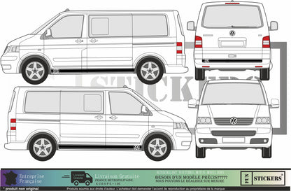 stickers autocollants pour van VW transporter - kit décoration adhésif logo