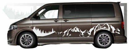 stickers autocollants pour van VW transporter outdoor montagne - kit décoration adhésif
