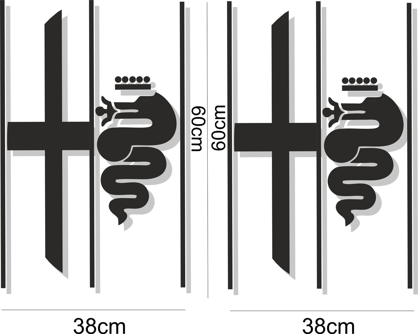 Stickers Latérales Logo serpent pour Alfa romeo