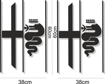 Stickers Latérales Logo serpent pour Alfa romeo