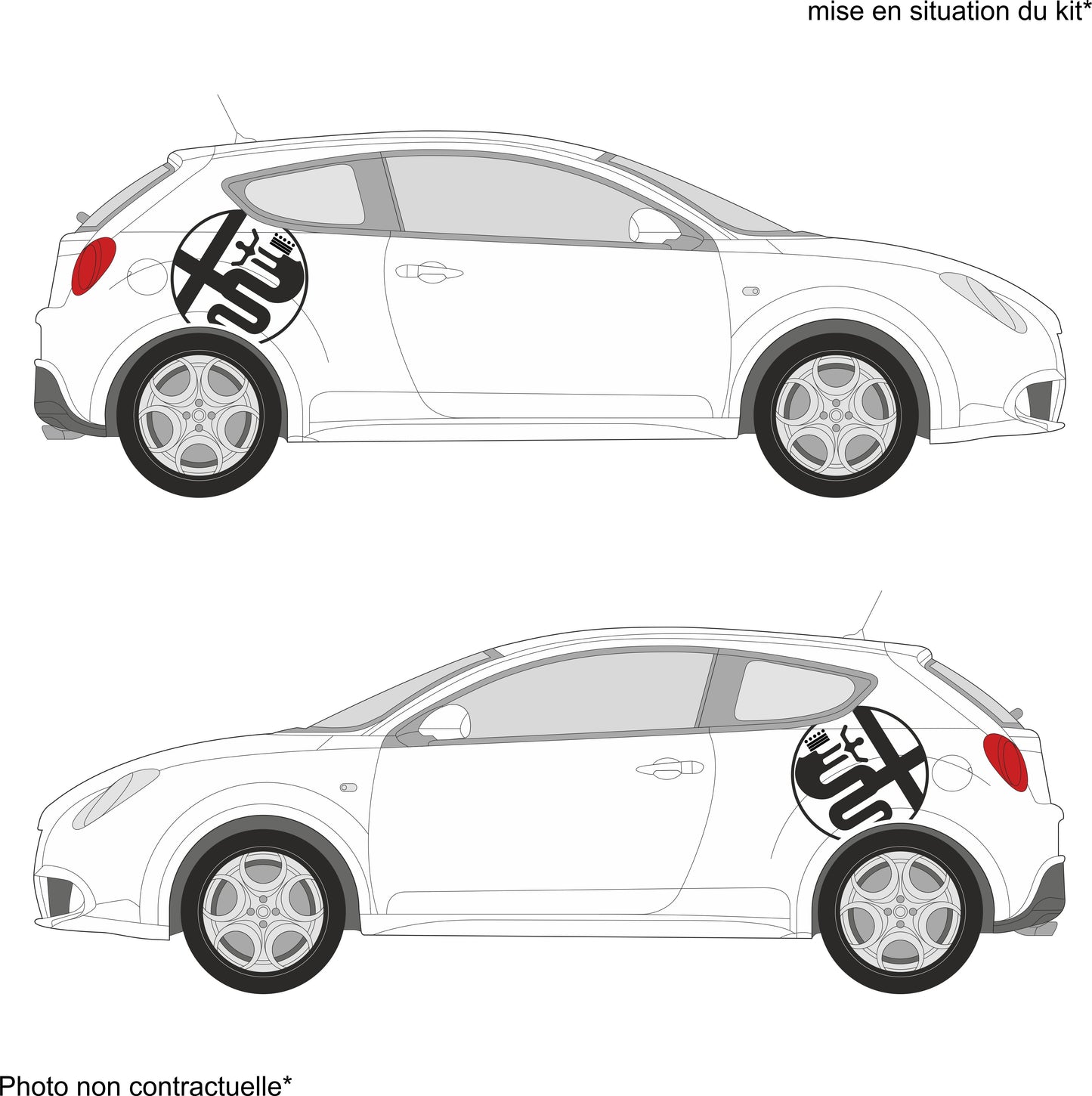 kit autocollants voiture alfa romeo