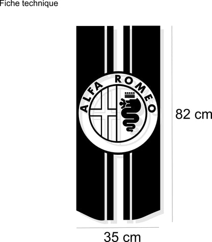 Sticker bande capot logo  – Compatible toutes alfa romeo