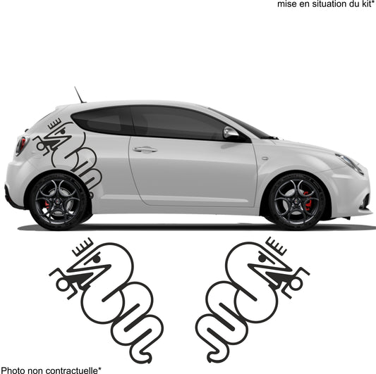 Sticker bandes serpent logo – Compatible toutes alfa romeo