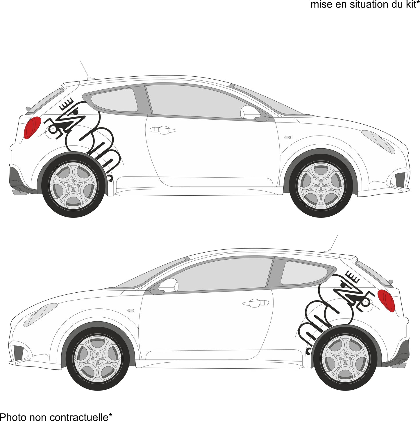 Sticker bandes serpent logo – Compatible toutes alfa romeo