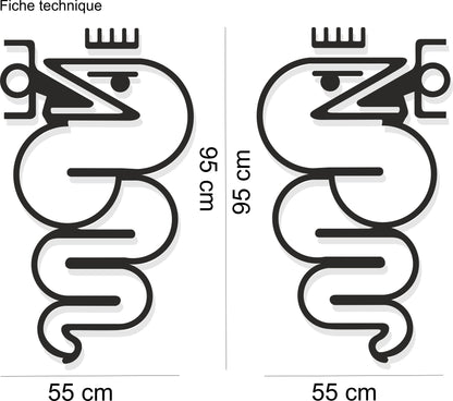 Sticker bandes serpent logo – Compatible toutes alfa romeo