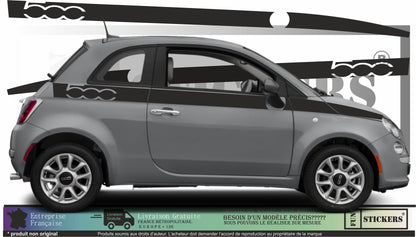 Sticker kit décoration latérales bandes  – Compatible toutes Fiat 500