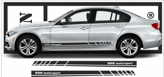 Sticker kit décoration bandes latérales bas de caisse – Compatible toutes bmw