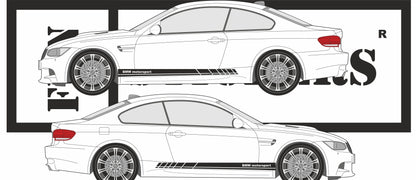 Sticker kit décoration bandes latérales bas de caisse – Compatible toutes bmw