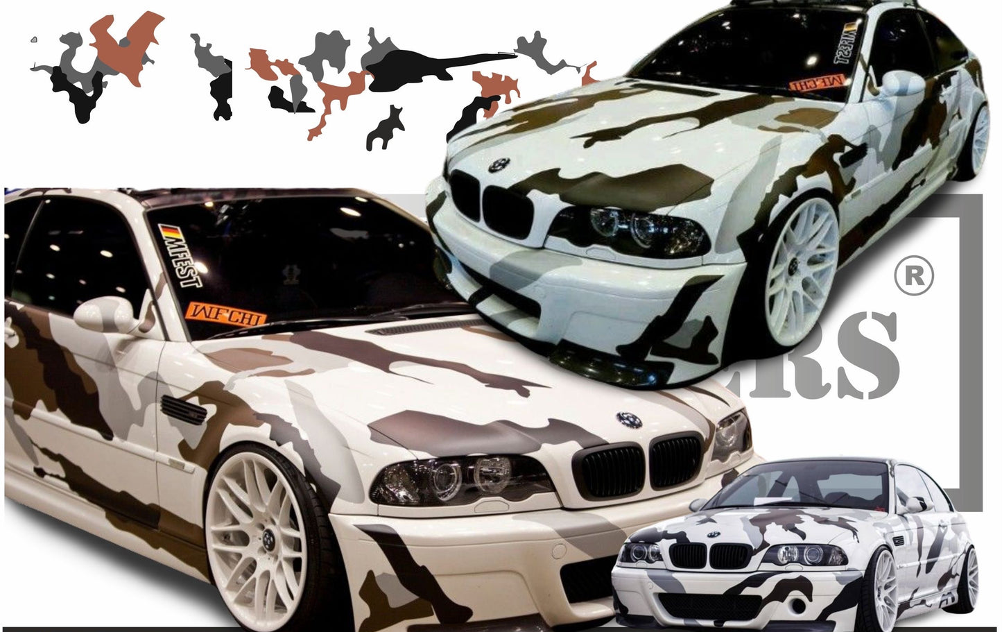 Sticker kit décoration intégral camouflage militaire – Compatible toutes bmw