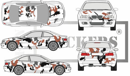 Sticker kit décoration intégral camouflage militaire – Compatible toutes bmw