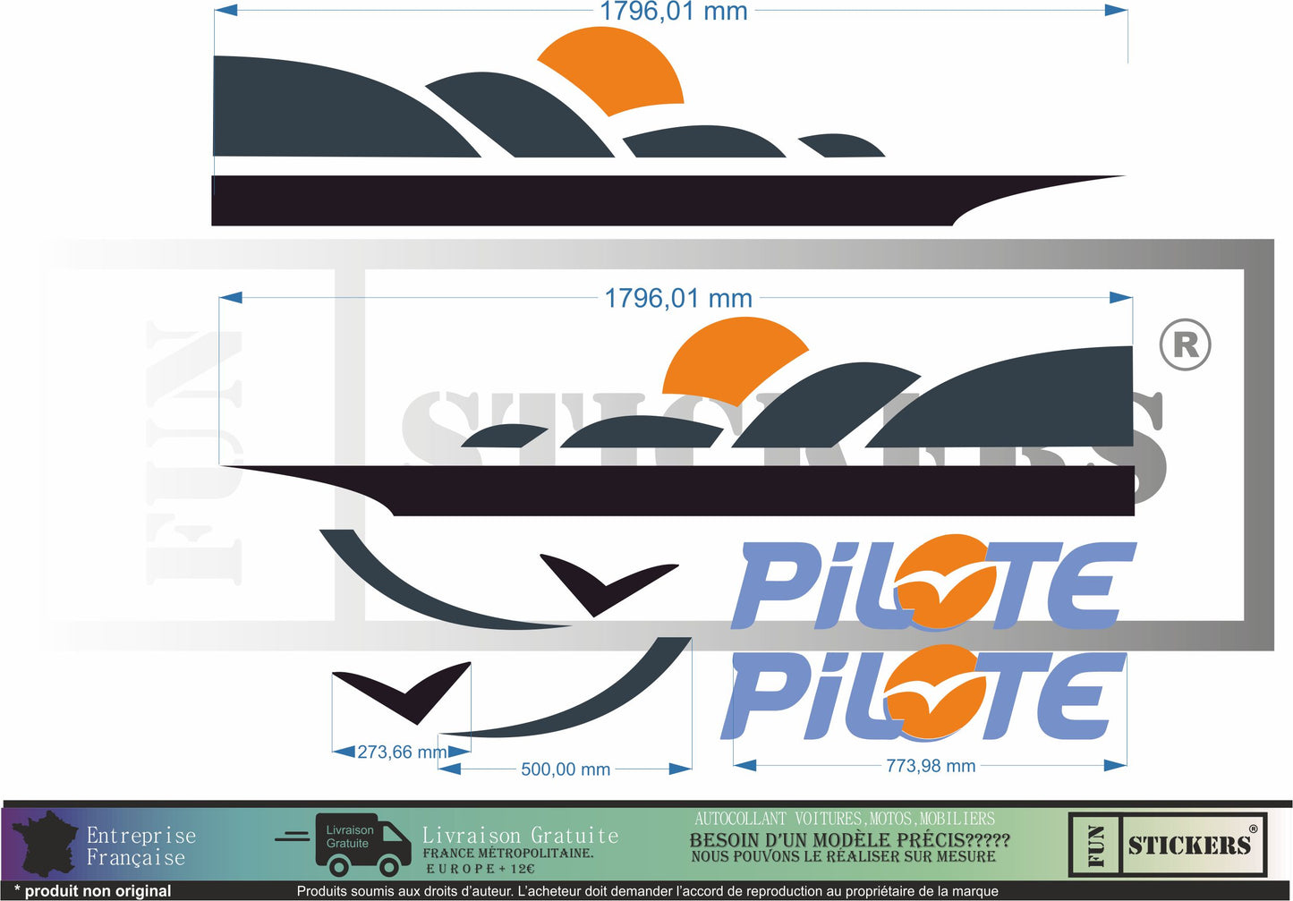 Sticker kit décoration latérales Pilote GALAXY – Compatible toutes marques camping-car